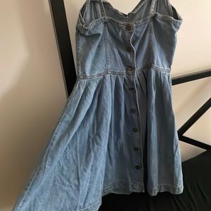 Jean dress with buttons up the back.